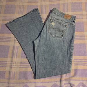 Vintage Abercrombie & Fitch Jeans Blue Flare Denim Y2K Size 12 USA Made 34 X 31